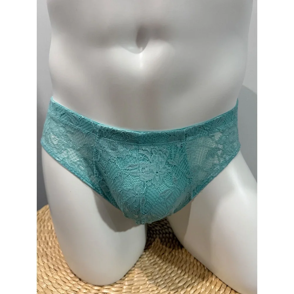 Cosabella Never Say Never Comfort Micro Brief Men's Lace Brief Blu Capri Size M